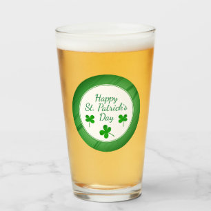Verre Joyeux Saint Patrick`s Day Shamrock vert irlandais