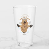 Verre Joyeux sauter quokka dessin animé (Dos)