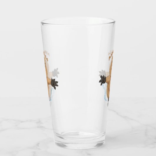 Verre Joyeux sauter quokka dessin animé (Gauche)