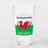 Verre Joyeux St. David's Day Red Dragon Gallois Drapeau (Dos)