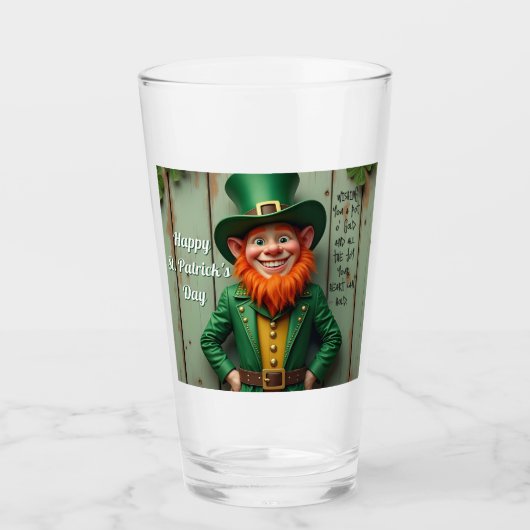 Verre Joyeux St. Patrick's Day Leprechaun (Devant)