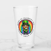 Verre Joyeux St Patrick's Day Leprechaun avec bière vert (Devant)