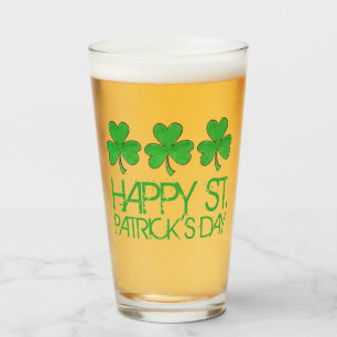 Verre Joyeux St. Patrick's Day Lucky Shamrock Clover