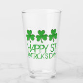 Verre Joyeux St. Patrick's Day Lucky Shamrock Clover (Devant)