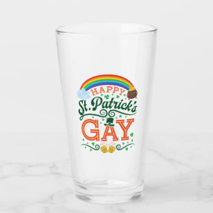 Verre Joyeux St. Patricks Gay LGBTQ Pride Arc en ciel