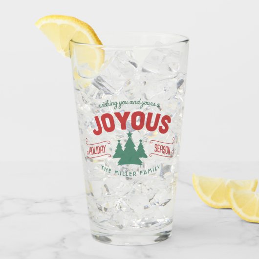 Verre Joyous Saison de Fir Arbres Rouge/Vert ID580 (Devant glace)