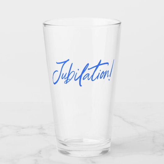 Verre JUBILATION ! CÉLÉBRATION (BLEU) par Jeff Willis Ar (Devant)