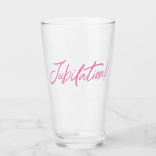 Verre JUBILATION ! CÉLÉBRATION (PINK) de Jeff Willis Art (Devant)