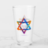 Verre Judaïque - Lunettes de boisson - Etoiles juives -  (Devant)
