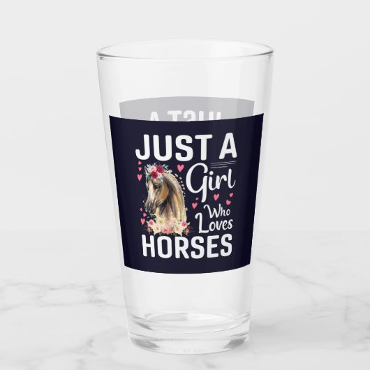 Verre Juste fille aime les chevaux (Dos)