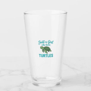 Verre Juste une fille qui aime les tortues gravure vinta