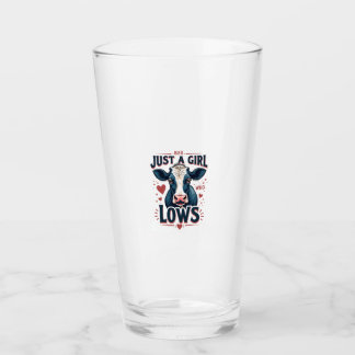 Verre Juste une fille qui aime les vaches Vintage Néon A