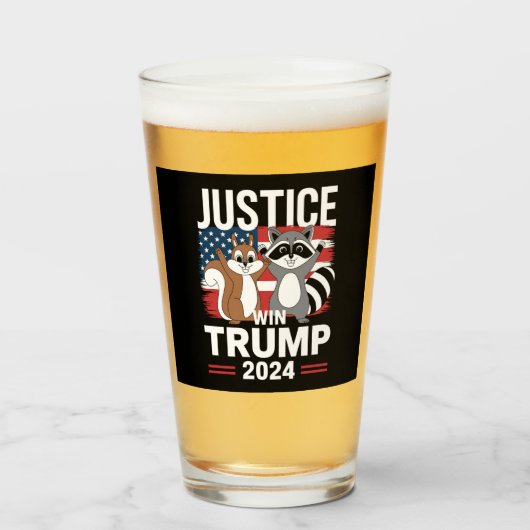 Verre Justice Pour Peanut Win Trump 2024 (Devant (rempli))