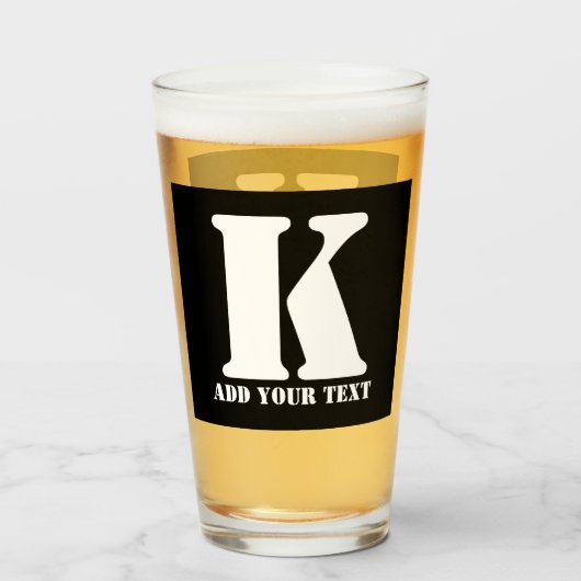 Verre K Monogramme classique tendance mariage personnali (Devant (rempli))