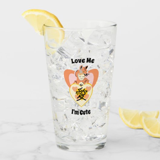 Verre Kawaii Foxy Cosplay Love Heart (Devant glace)