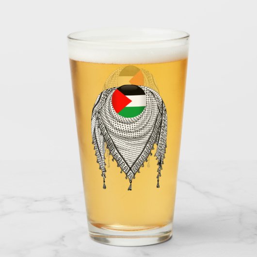 Verre Keffiyeh Écharpe palestinienne tissu traditionnel (Dos (rempli))
