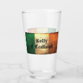 Verre Kelly Nom de famille sur le drapeau irlandais (Dos)