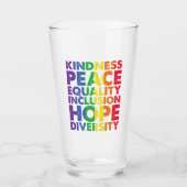 Verre Kindness Peace Equality Love Inclusion Hope LGBT (Devant)