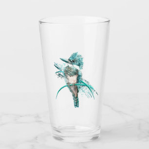 Verre Kingfisher Bird Graphisme Art Faune Animal Art