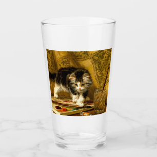Verre Kitten avec peinture et brosses
