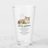 Verre Kitty Wisdom - Règles de chats amusantes avec un c (Dos)