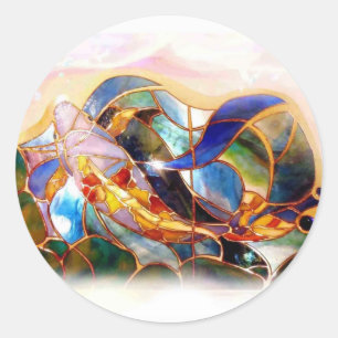 Verre Koi Poisson Art japonais Sticker
