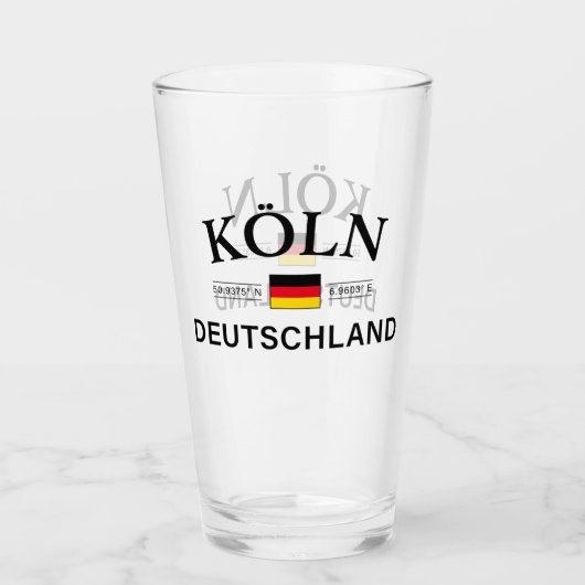 Verre Koln (Cologne) Deutschland coordonne allemand (Devant)