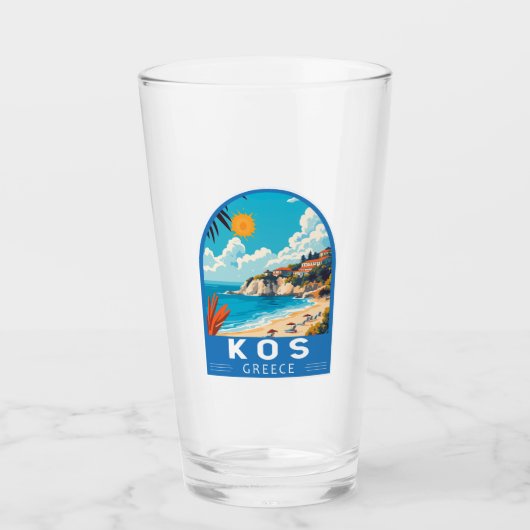 Verre Kos Grèce Travel Art Vintage (Devant)