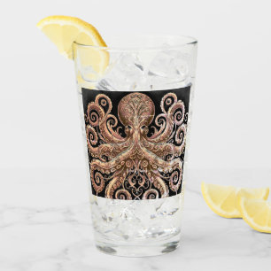 Verre Kraken Steampunk Octopus Ornate Gold et Noir