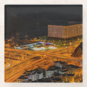 Verre La Beauté De La Ville La Nuit. Dessous-de-verre en