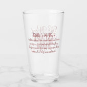 Verre La Bible Verse Evangile de Jean Christian Rouge (Dos)