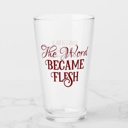 Verre La Bible Verse Evangile de Jean Christian Rouge (Devant)