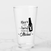 Verre La bière est mon esprit Animal Funny Nom Bière (Devant)