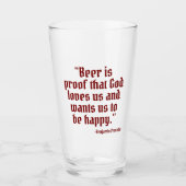 Verre La bière est une preuve amusante Citation de bière (Devant)