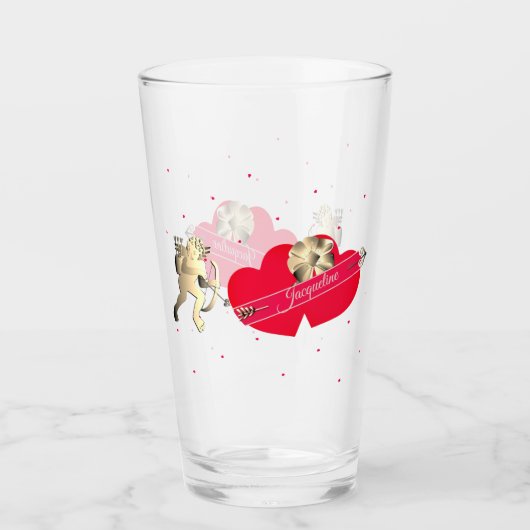 Verre La coupe de la Saint-Valentin & cœurs (Devant)