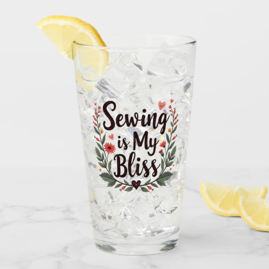 Verre La Couture Est Ma Belle Typographie Florale (Devant glace)