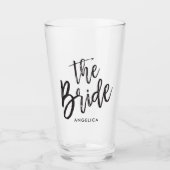 Verre La mariée | Style de script noir (Devant)