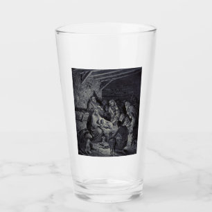 Verre La Nativité par Gustave Doré Encre victorienne de 