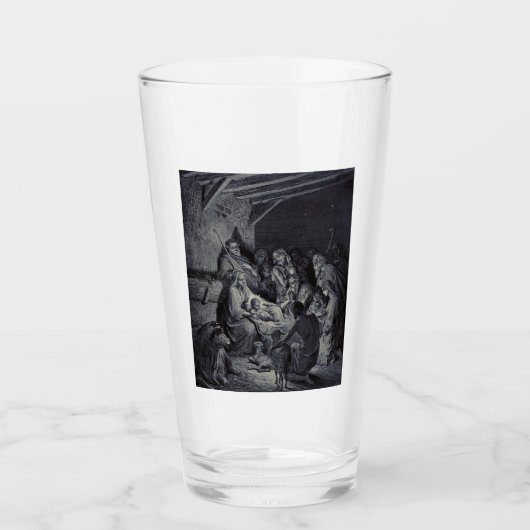 Verre La Nativité par Gustave Doré Encre victorienne de (Devant)