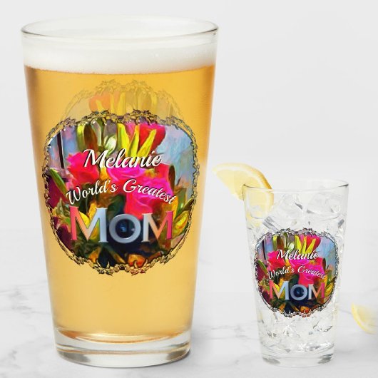 Verre La plus grande maman Fleurs du monde PM0001 Bière