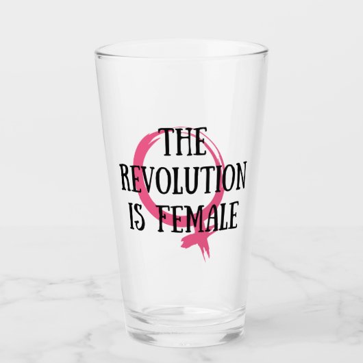 Verre La révolution est féminine (Devant)