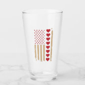 Verre La Saint-Valentin Cœurs Drapeau américain (Devant)
