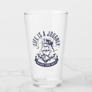 Verre La vie est un voyage, profiter de la voile