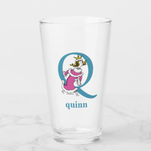 Verre L'ABC de Dr Seuss : Lettre Q - Bleu Ajoutez votr