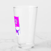 Verre Labrador Retriever Silhouette Chien & Paw Pink Blu (Gauche)