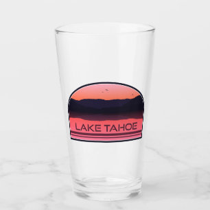 Verre Lac Tahoe Californie Nevada Red Sunrise