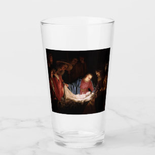 Verre L'Adoration des Bergers par Honthorst