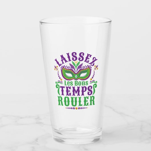 Verre Laissez Les Bons Temps Rouler Mardi Gras (Devant)