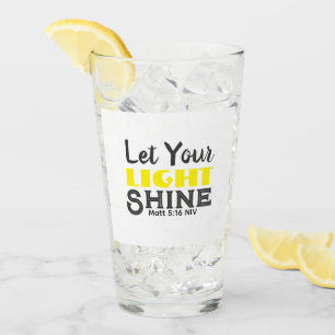 Verre Laissez Votre Lumière Briller Verset Biblique Jaun