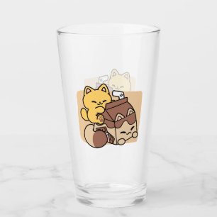 Verre Lait chocolaté en sirotant sur le bonheur – Nourri